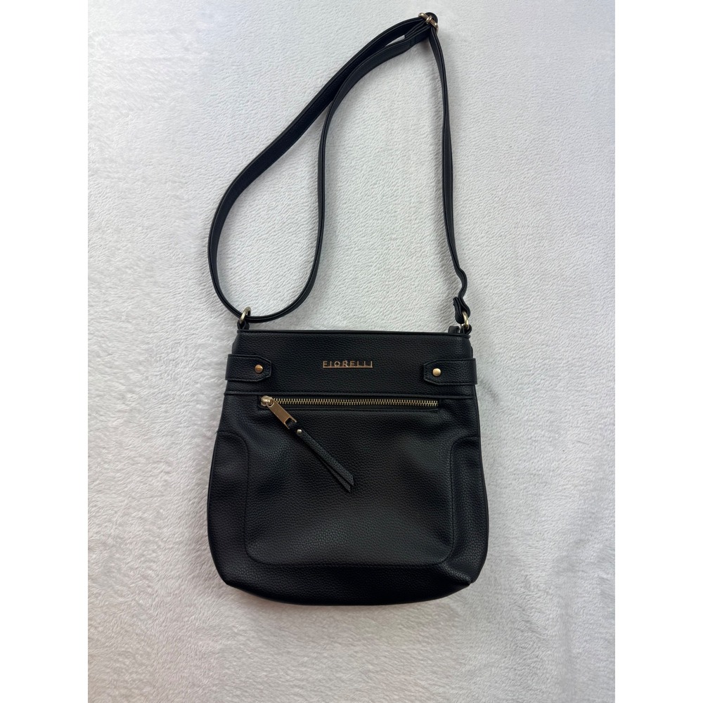 Fiorelli Black Pebbled Crossbody Bag Gold Hardware black Messenger Purse